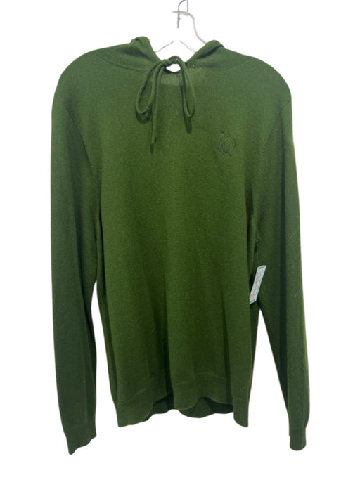 Ladies Only Size L Green Cashmere Knit Logo Detail Long Sleeve Hoodie Sweater Green / L