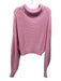 Banana Republic Size L Pink Cotton Knit Long Sleeve Mock Neck Cropped Sweater Pink / L