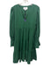 Pomander Place Size L Green Polyester V Neck Long Sleeve Dress Green / L