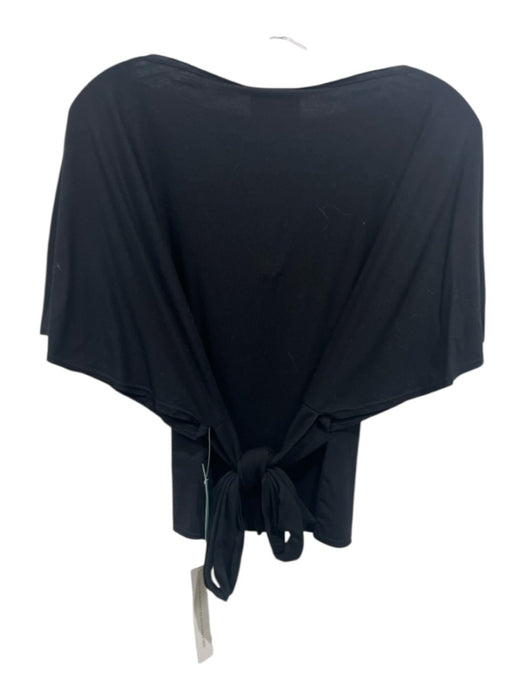 Reformation Size S Black Tencel Short Sleeve Tie Back Top Black / S