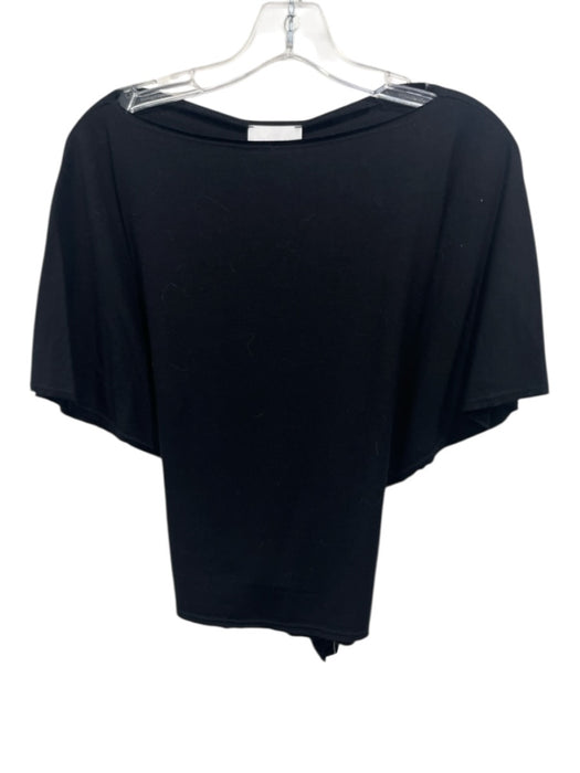 Reformation Size S Black Tencel Short Sleeve Tie Back Top Black / S