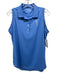 Peter Millar Size L Blue Polyester Embroidered Sleeveless Quarter Button Top Blue / L