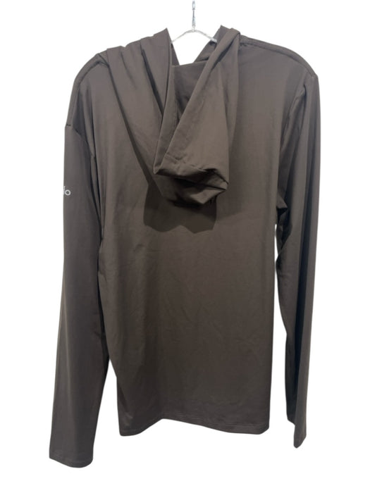 Alo Size S Brown Polyester Long Sleeve Hoodie Sweater Brown / S