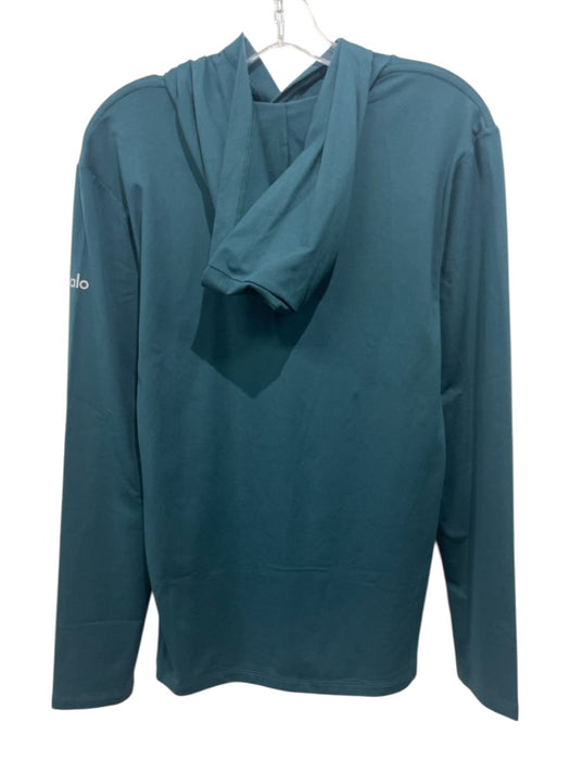 Alo Size S Teal Blue Polyester Long Sleeve Hoodie Sweater Teal Blue / S
