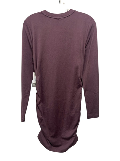 Vuori Size L Purple Polyester Long Sleeve Rouched Sides Dress Purple / L