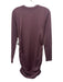 Vuori Size L Purple Polyester Long Sleeve Rouched Sides Dress Purple / L