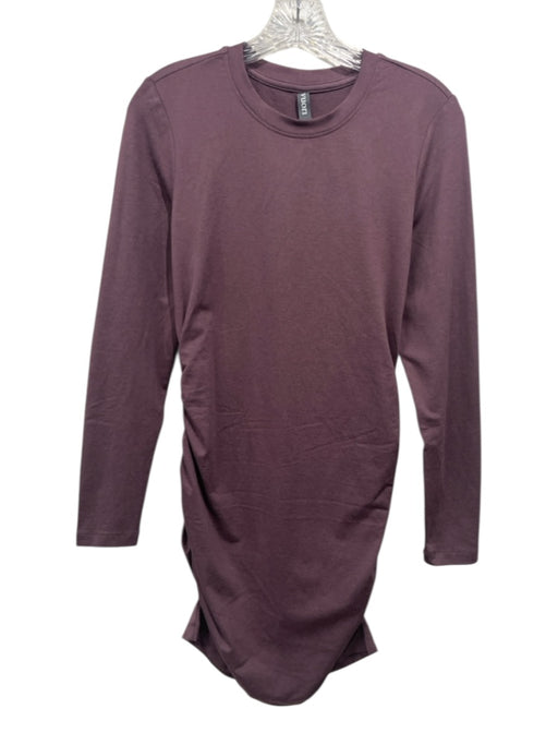 Vuori Size L Purple Polyester Long Sleeve Rouched Sides Dress Purple / L