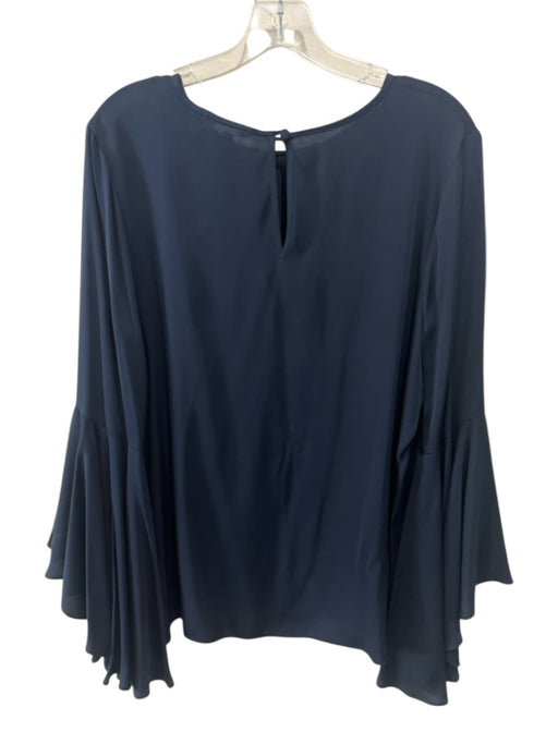Milly Size 12 Blue Silk Long Bell Sleeve Top Blue / 12