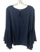Milly Size 12 Blue Silk Long Bell Sleeve Top Blue / 12