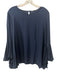 Milly Size 12 Blue Silk Long Bell Sleeve Top Blue / 12