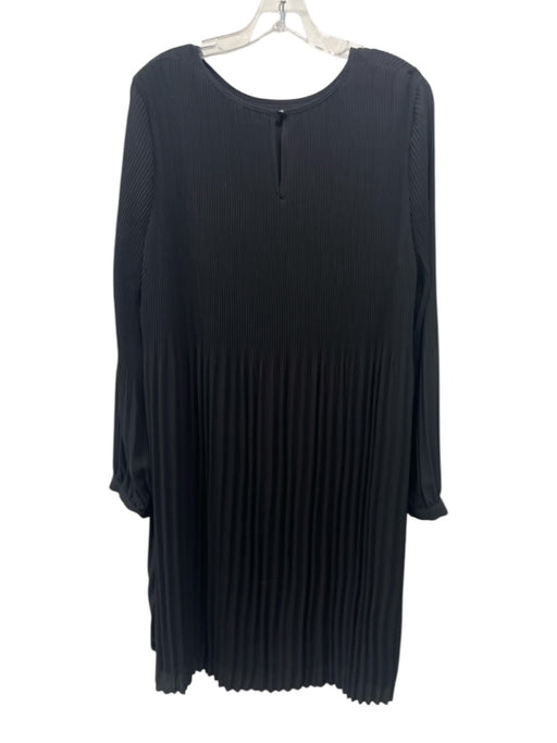 T Tahari Size XL Black Polyester Long Sleeve Accordion Dress Black / XL