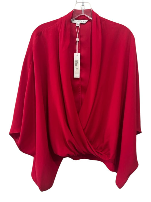 Trina Turk Size XL Red Polyester Sleeveless Wrap Deep V Top Red / XL