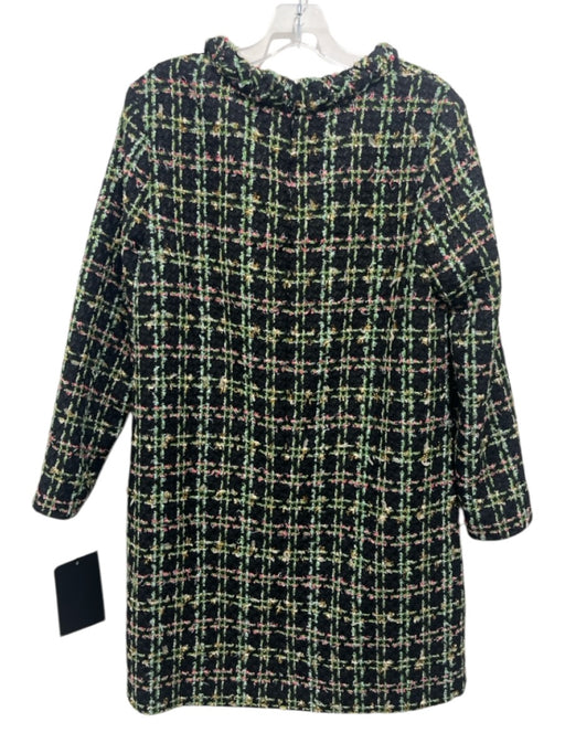 Tuckernuck Size L Black, Green, Multi Polyester Tweed Button Details Dress Black, Green, Multi / L
