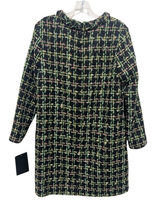 Tuckernuck Size L Black, Green, Multi Polyester Tweed Button Details Dress Black, Green, Multi / L