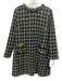 Tuckernuck Size L Black, Green, Multi Polyester Tweed Button Details Dress Black, Green, Multi / L
