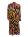 Marie Oliver Size S Navy, Orange, Multi Silk & Viscose All Over Print Dress Navy, Orange, Multi / S