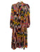 Marie Oliver Size S Navy, Orange, Multi Silk & Viscose All Over Print Dress Navy, Orange, Multi / S