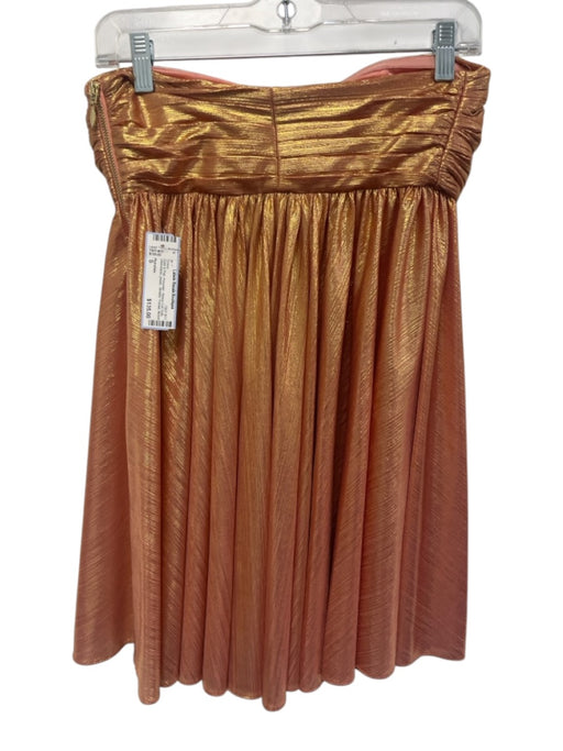 Retrofete Size S Gold & Pink Polyester Sleeve Cut Outs Sleeveless pleats Dress Gold & Pink / S