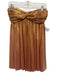 Retrofete Size S Gold & Pink Polyester Sleeve Cut Outs Sleeveless pleats Dress Gold & Pink / S