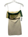Alexis Size XS Beige & Green Viscose & Nylon Fold Over Sleeveless Dress Beige & Green / XS