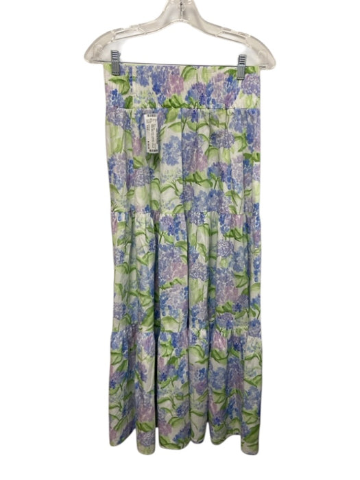 Hill House Size XS/S White, Blue, Green Polyester Crop Top Floral Skirt Set White, Blue, Green / XS/S