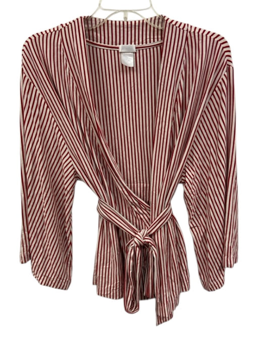 Lake Size S White & Red Long Sleeve Stripe Tie Waist Open Top White & Red / S