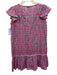 Bindu Size S Blue & Pink Cotton Floral Ruffle Cap Sleeve Split Neck Pleats Dress Blue & Pink / S