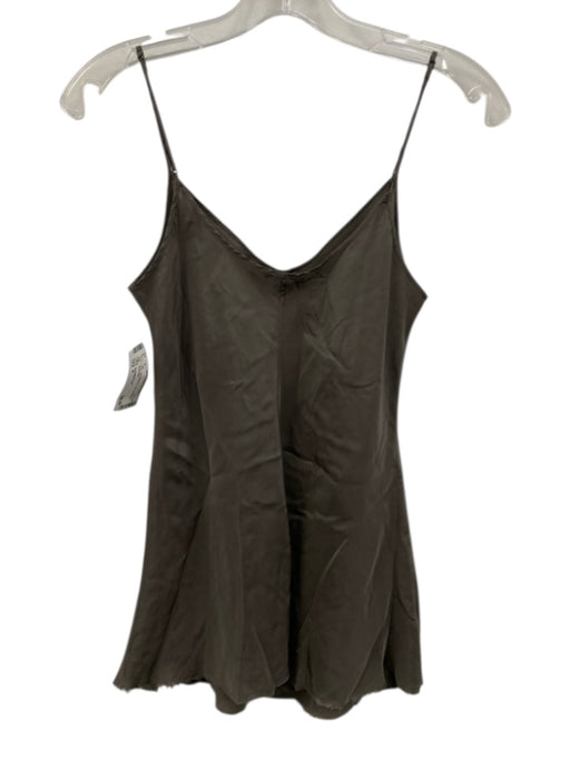 Beautiful People Size P Gray Silk Shimmer Tank Sleeveless Top Gray / P