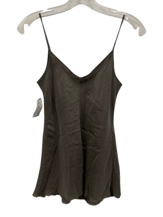 Beautiful People Size P Gray Silk Shimmer Tank Sleeveless Top Gray / P
