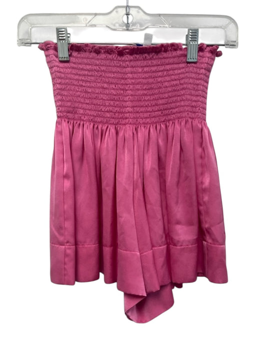 Koch Size M Bubblegum Pink Polyester Satin Shirred Waist Flowy Shorts Bubblegum Pink / M