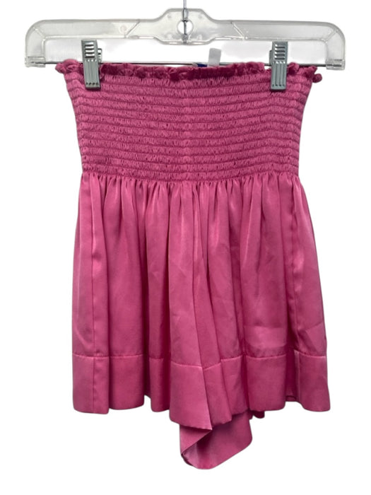 Koch Size M Bubblegum Pink Polyester Satin Shirred Waist Flowy Shorts Bubblegum Pink / M