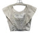 Koch Size XS Ivory White Cotton Eyelet Flutter Sleeve Cropped Top Ivory White / XS