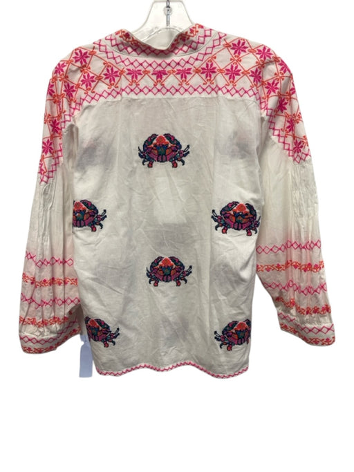Nimo with Love Size M White, Pink, Orange Organic Cotton Embroidered crabs Top White, Pink, Orange / M