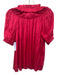 Ulla Johnson Size 2 Berry Pink Polyester Satin Gathered Tie Neck Top Berry Pink / 2