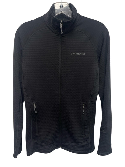 Patagonia Size S Black Polyester Blend Mock Neck Zip Pockets Full Zip Jacket Black / S