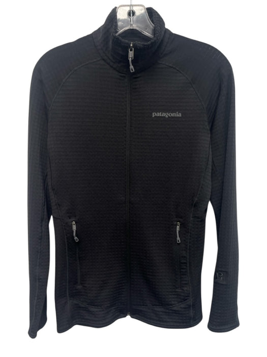 Patagonia Size S Black Polyester Blend Mock Neck Zip Pockets Full Zip Jacket Black / S
