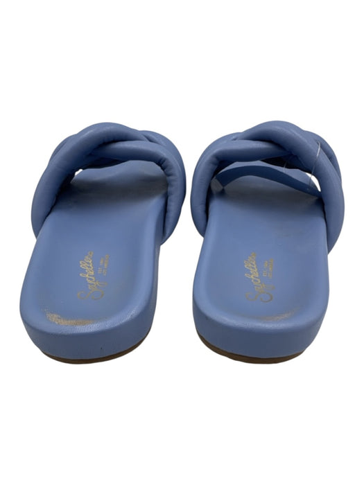 Seychelles Shoe Size 7 Periwinkle Blue PU Leather Braided Slide Sandals Periwinkle Blue / 7