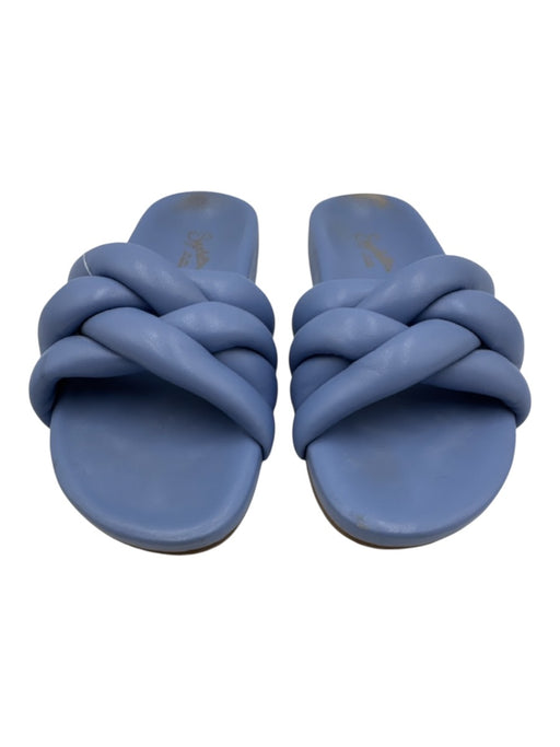 Seychelles Shoe Size 7 Periwinkle Blue PU Leather Braided Slide Sandals Periwinkle Blue / 7