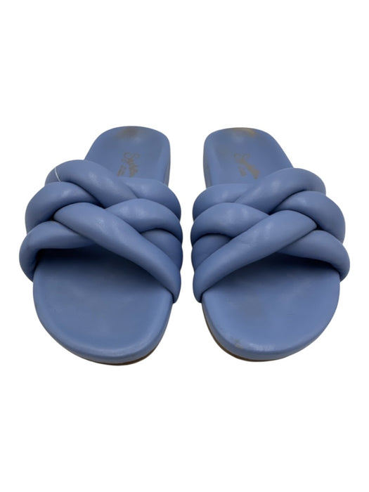 Seychelles Shoe Size 7 Periwinkle Blue PU Leather Braided Slide Sandals Periwinkle Blue / 7