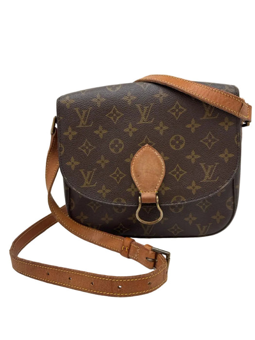 Louis Vuitton Brown & Tan Coated Canvas Brass Hardware Monogram Crossbody Bag