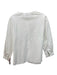 Aspesi Size 40/M White Cotton Half Sleeve Mandarin Collar Button Up Top White / 40/M