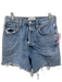 Agolde Size 26 Blue Cotton Button Fly Distressed Detail High Waist Shorts Blue / 26