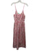 En Saison Size Small Pink & Green Polyester Spaghetti Strap Floral Pleated Dress Pink & Green / Small