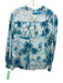 Marigold Size NWT Blue Multi Cotton Long Sleeve Beach Scene Button Front Top Blue Multi / NWT
