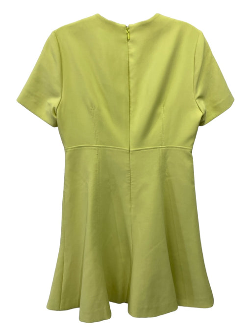 Cinq a Sept Size 8 Neon Green Polyester Blend Short Sleeve Cut Outs Dress Neon Green / 8