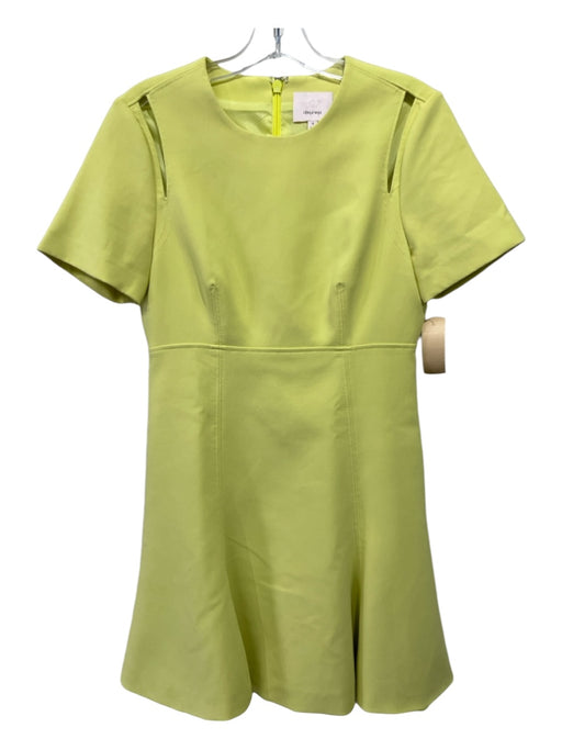 Cinq a Sept Size 8 Neon Green Polyester Blend Short Sleeve Cut Outs Dress Neon Green / 8
