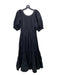 Ulla Johnson Size 4 Black Cotton Tiered Maxi Side Zip boat neck Dress Black / 4