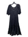 Ulla Johnson Size 4 Black Cotton Tiered Maxi Side Zip boat neck Dress Black / 4