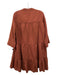 A Piece Apart Size S Burnt Orange Linen Blend Knee Length Half Button Dress Burnt Orange / S