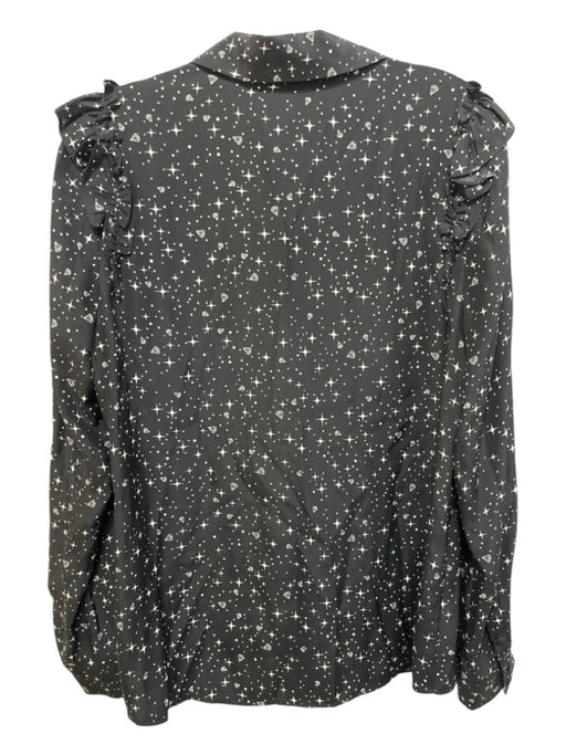 Frame Size M Black & White Silk star Button Up Long Sleeve Top Black & White / M